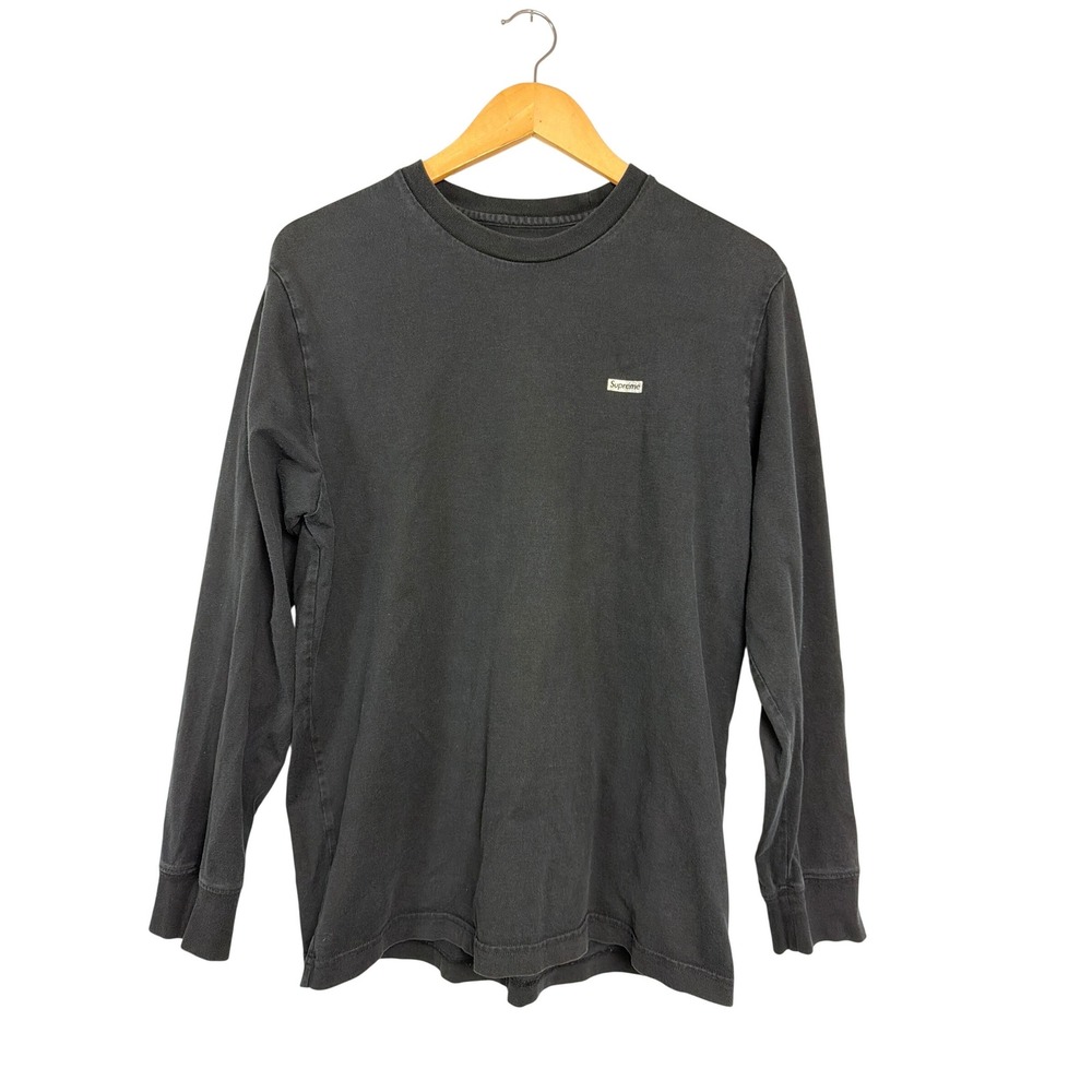 Supreme Small Box Logo Long Sleeve T-Shirt Black Mens Medium Cotton‎ Streetwear